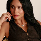 THOMAS SABO Half-Form Necklace with Red Zirconia Stone