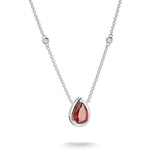 THOMAS SABO Necklace with Red Teardrop Stone Silver