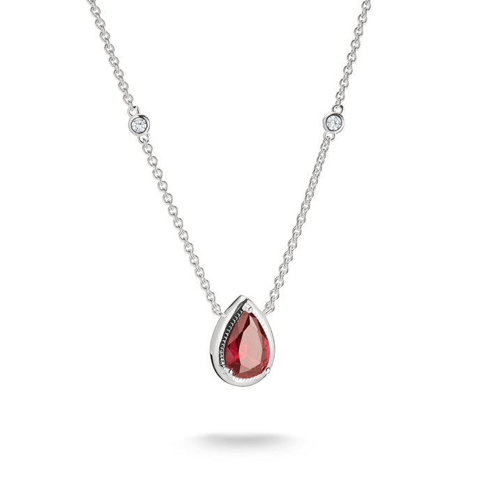 THOMAS SABO Necklace with Red Teardrop Stone Silver