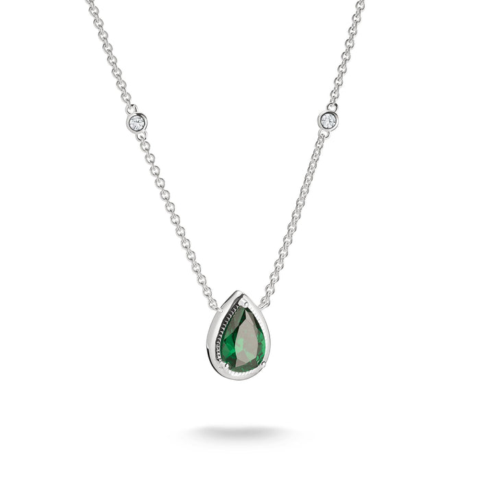 THOMAS SABO Necklace with Green Teardrop Stone Silver