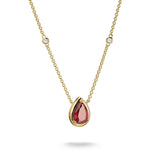 THOMAS SABO Necklace with Red Teardrop Stone Gold