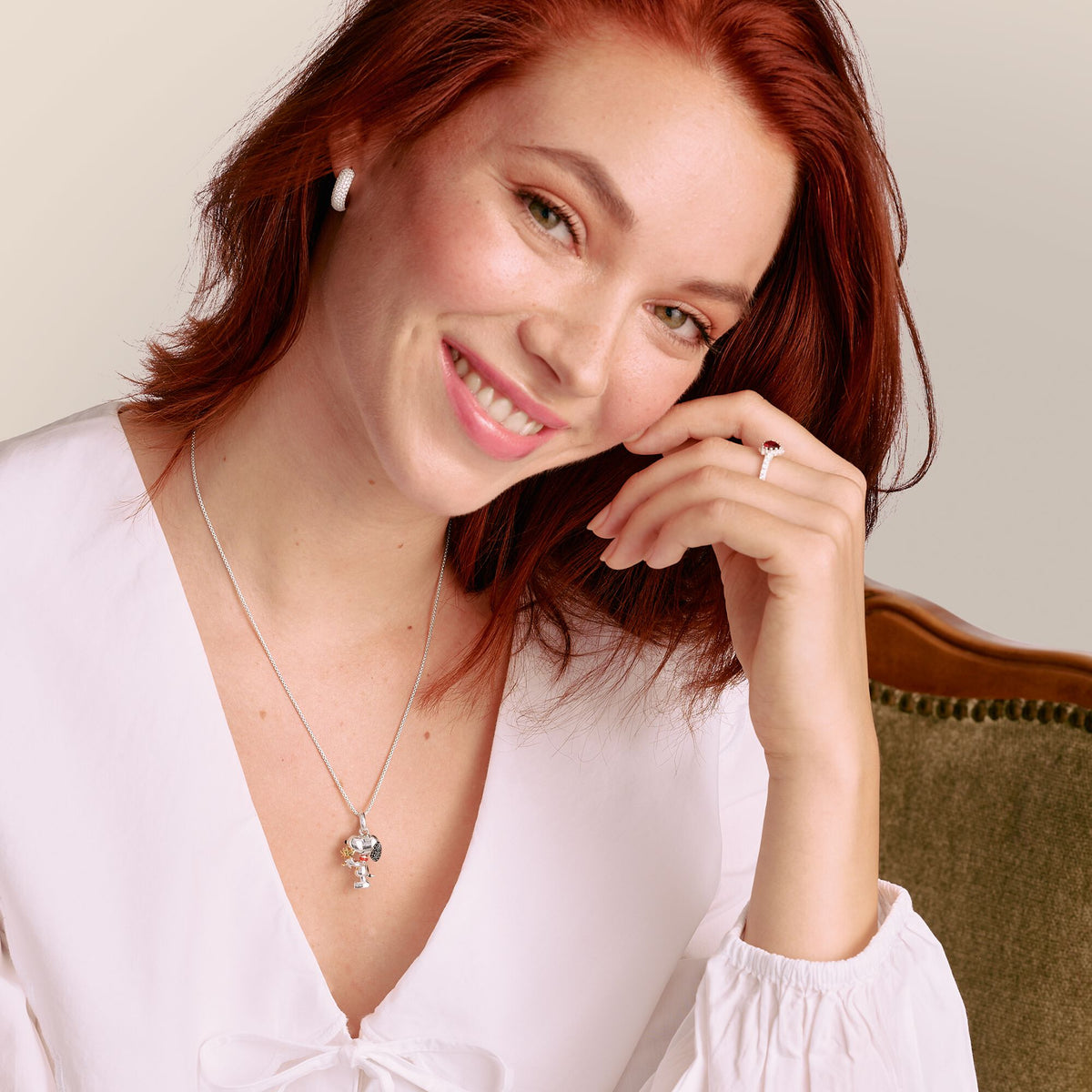 THOMAS SABO Snoopy & Woodstock PavÃ© PEANUTS Necklace
