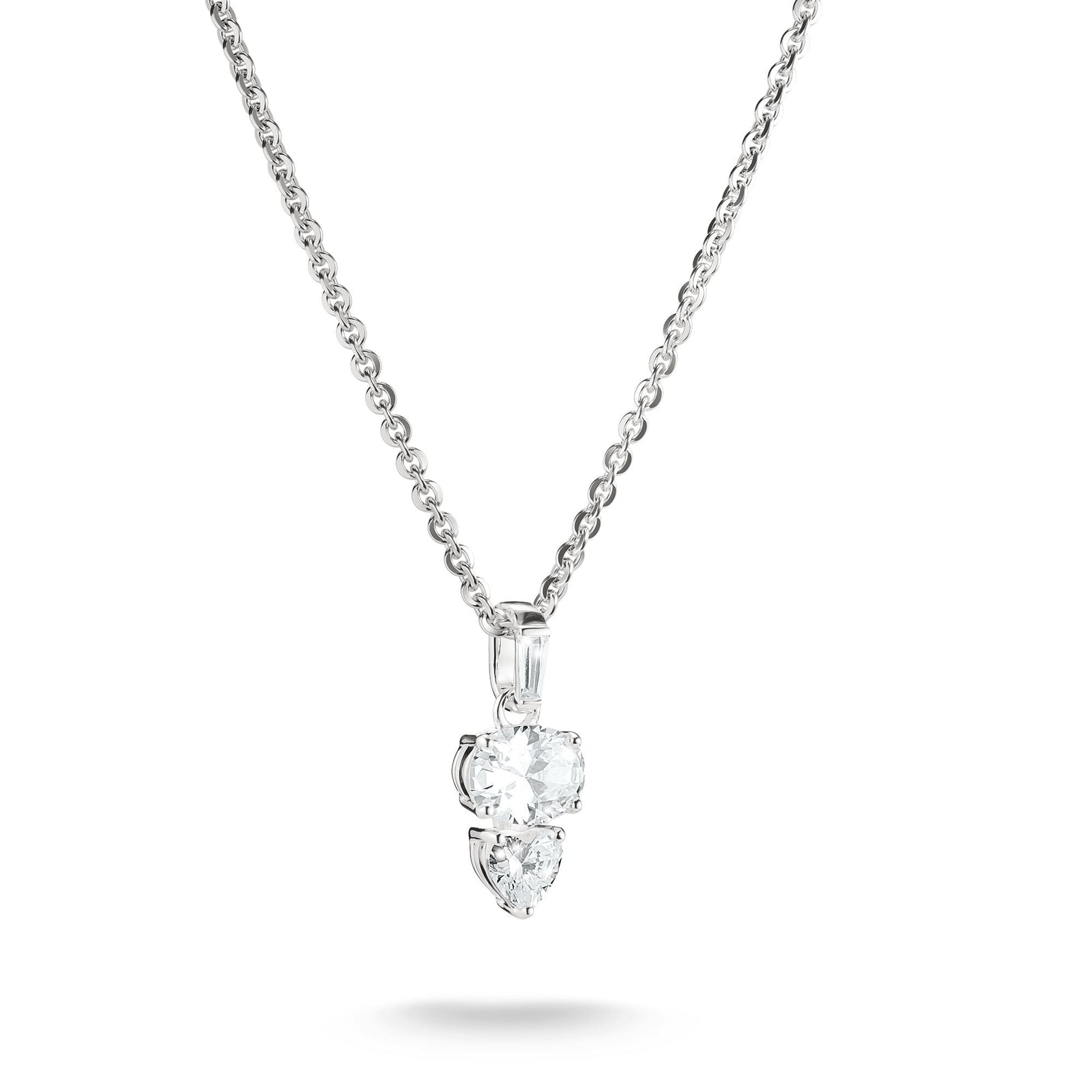 THOMAS SABO Necklace with Oval and Heart Zirconia Stones Silver