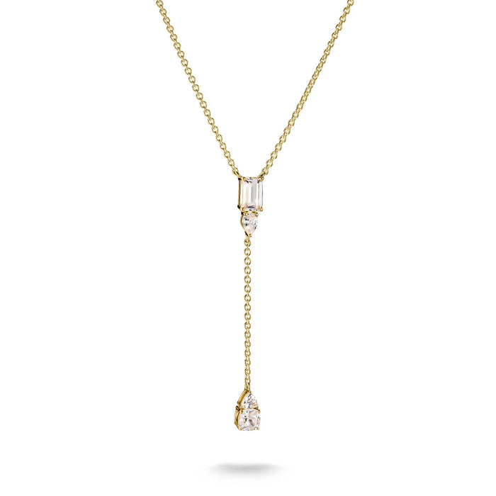THOMAS SABO Y Necklace with White Zirconia Stones Gold