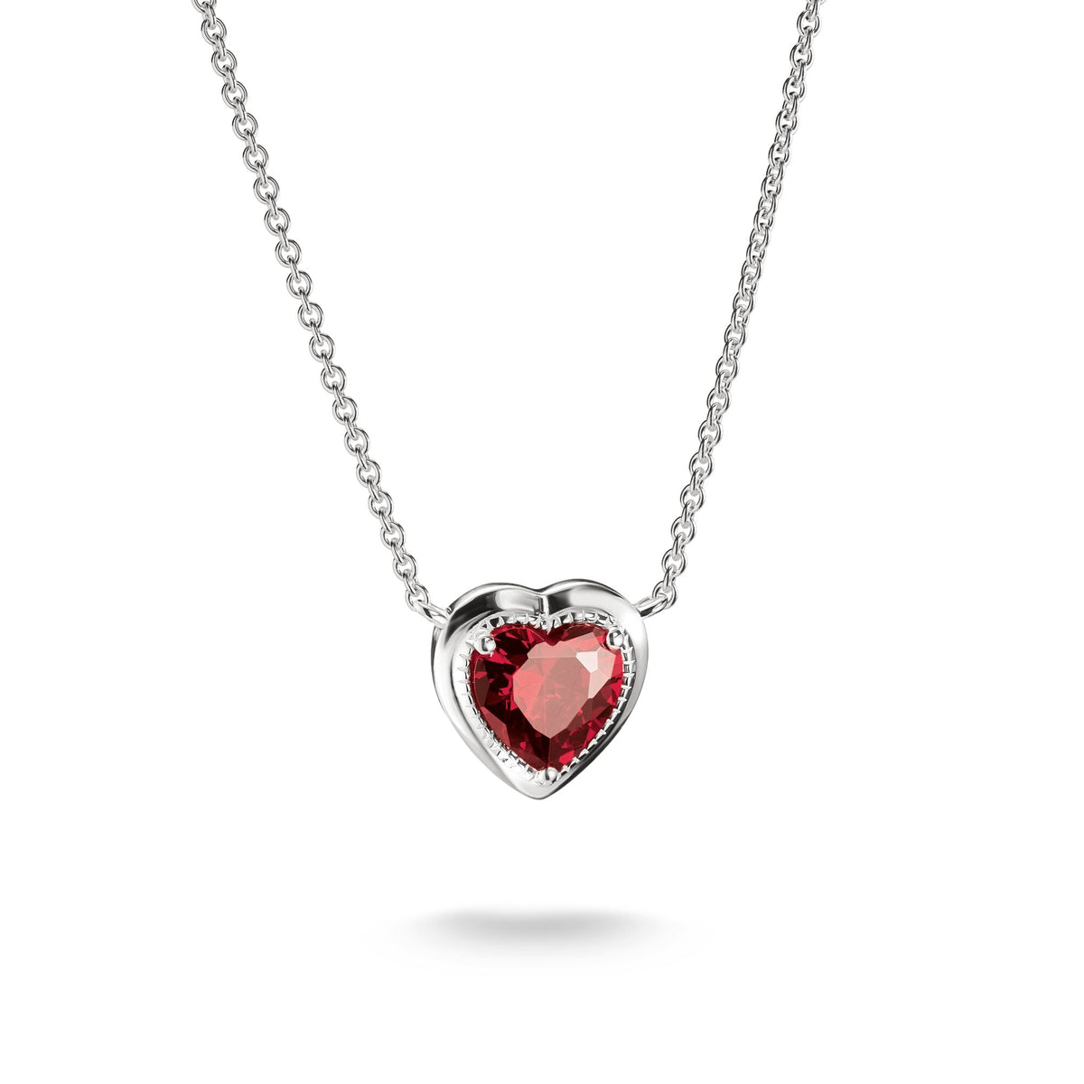 THOMAS SABO Necklace with Red Heart Stone Silver