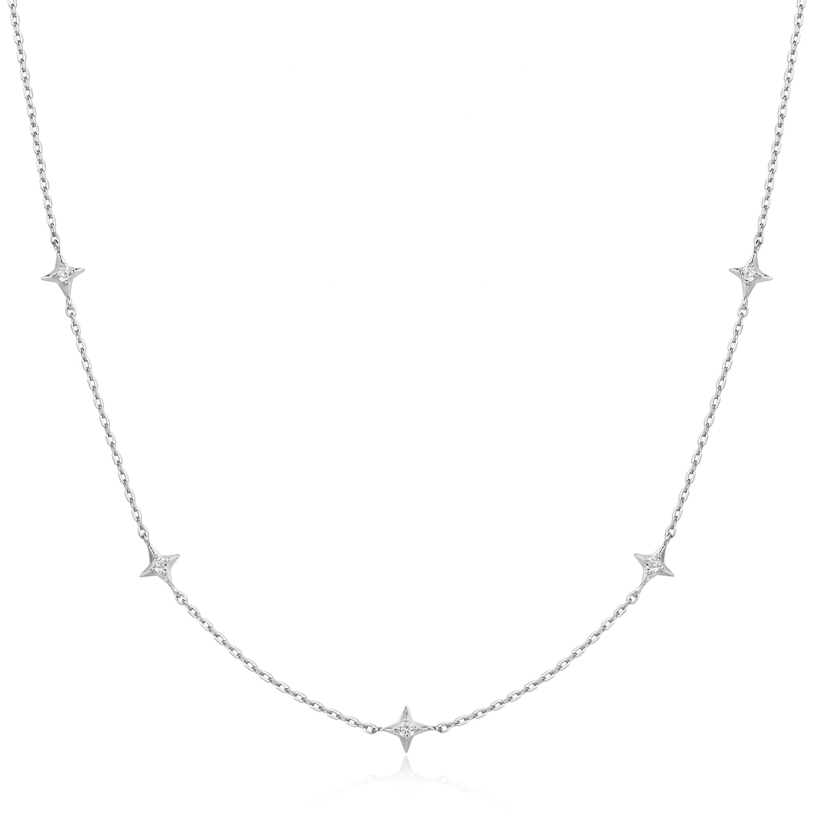 Ania Haie Silver Stars Station Necklace