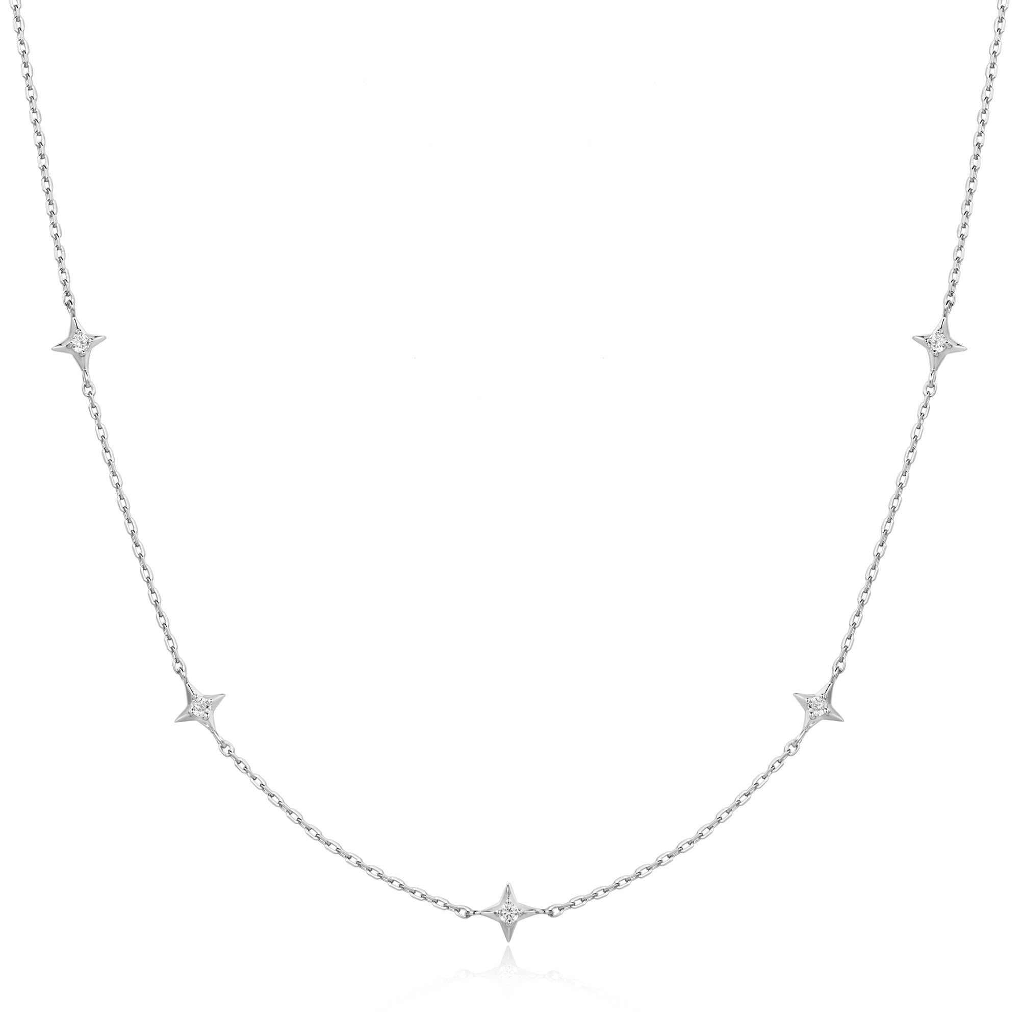 Ania Haie Silver Stars Station Necklace