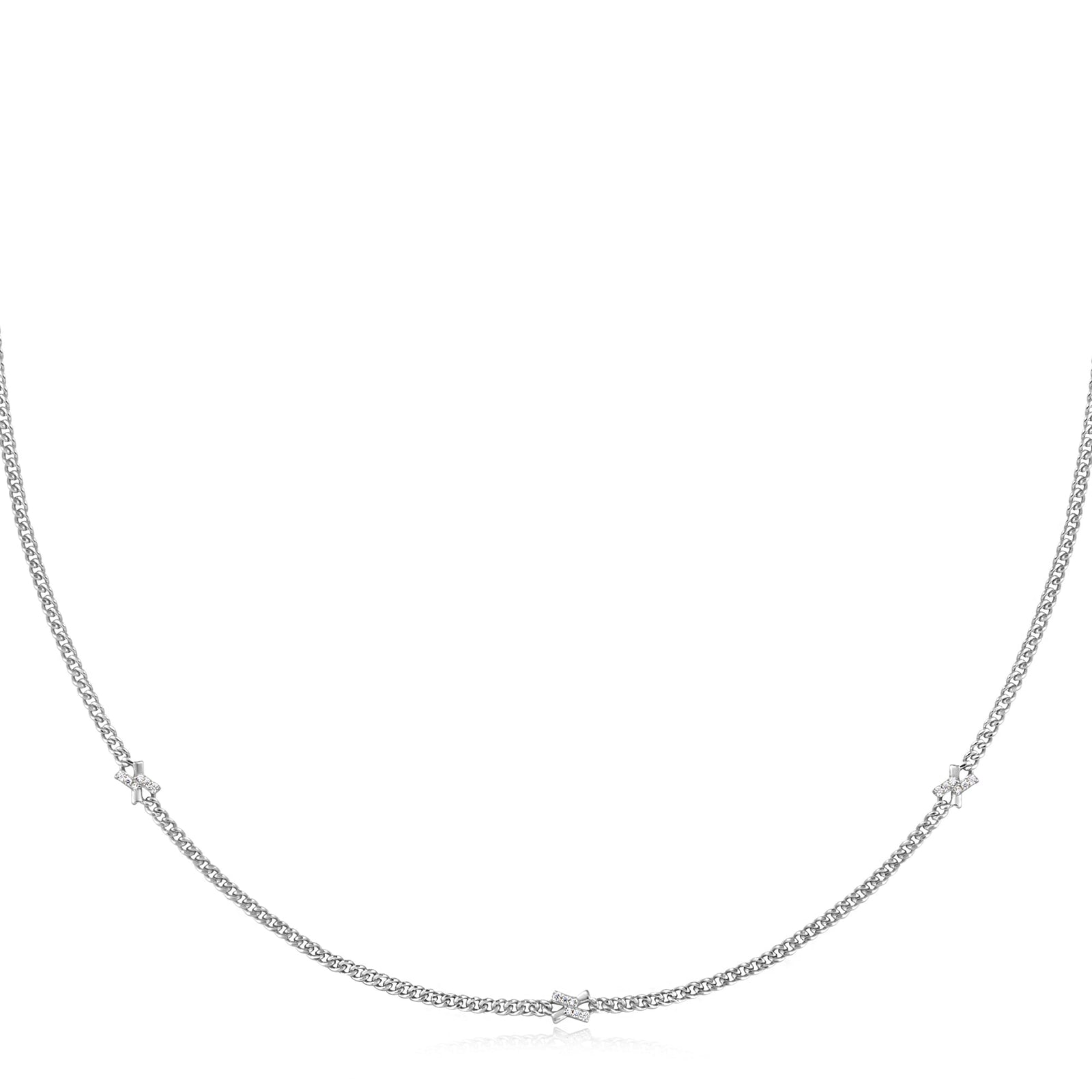 Ania Haie Silver Cross Station Necklace