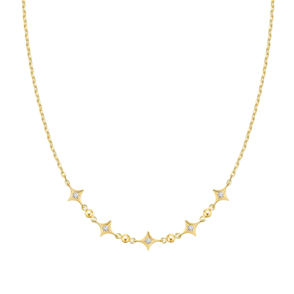 Ania Haie Gold Sparkling Star Station Necklace