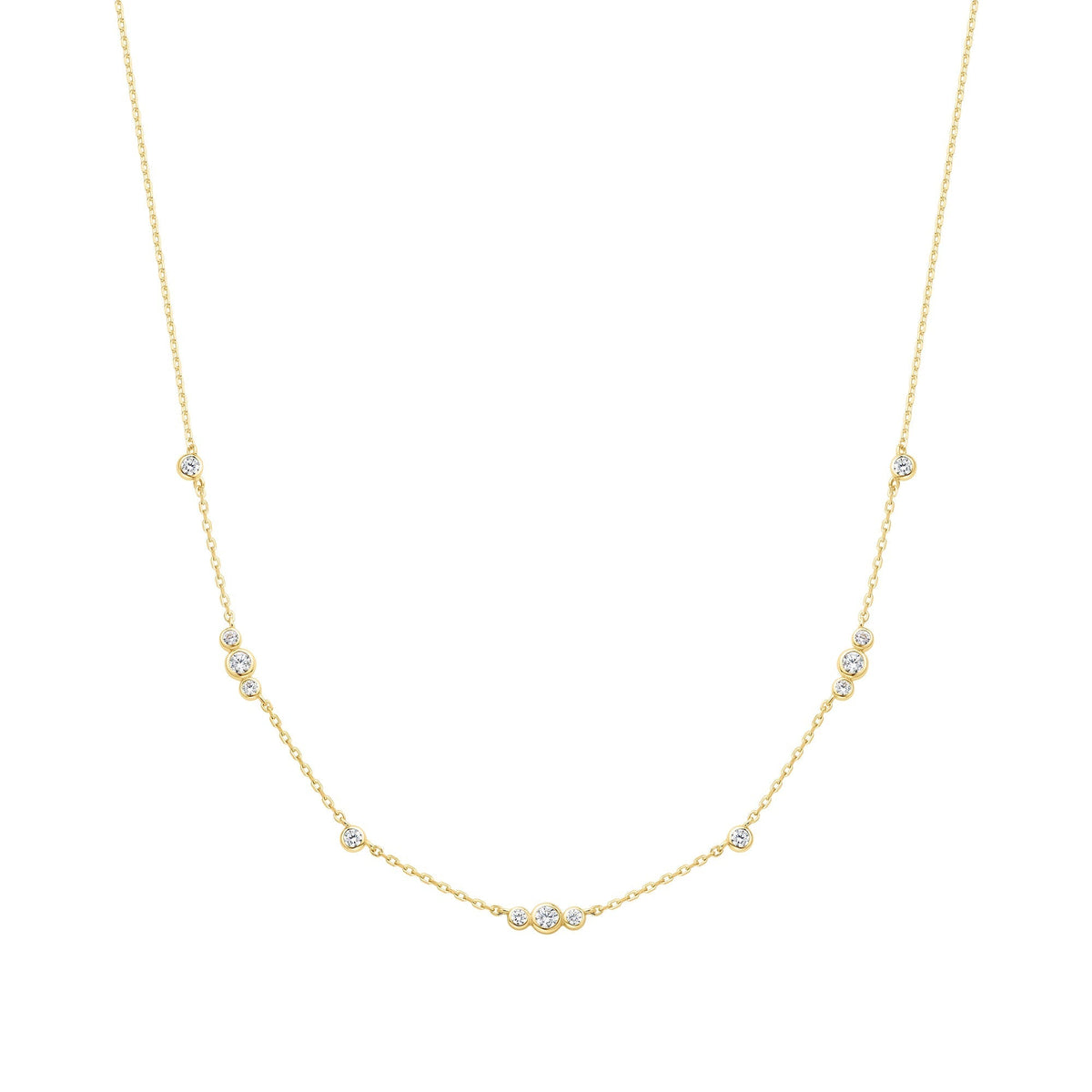 Ania Haie Gold Sparkling Bezel Cubic Zirconia Station Necklace