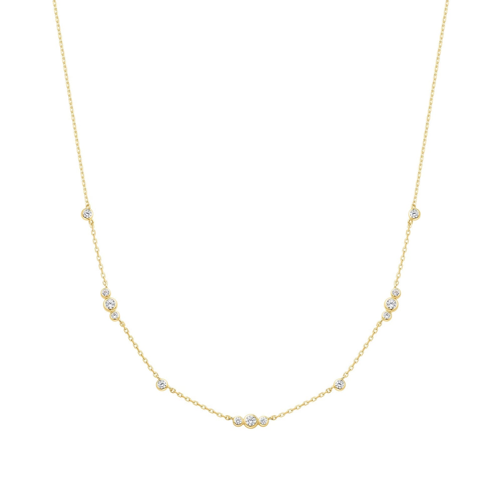 Ania Haie Gold Sparkling Bezel Cubic Zirconia Station Necklace