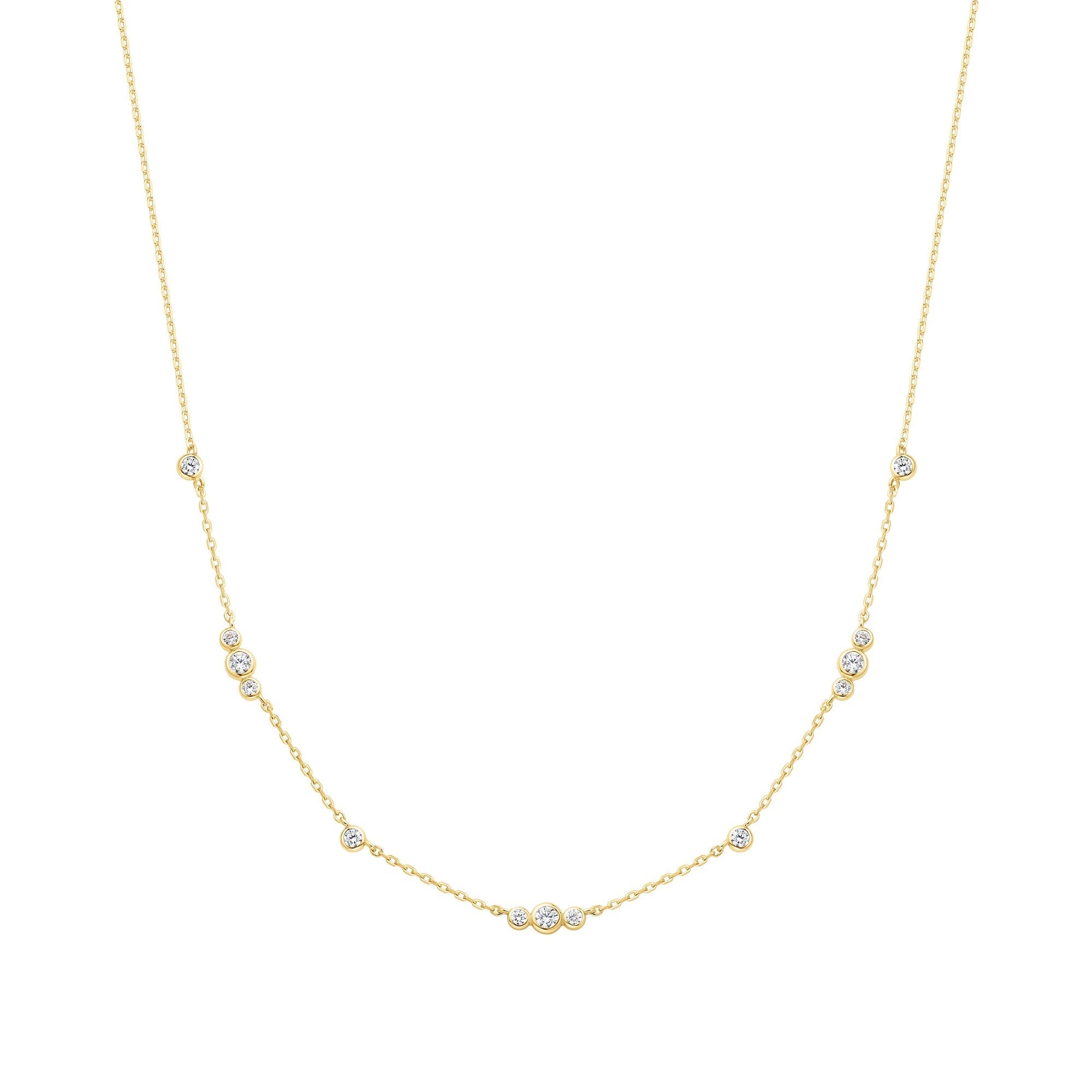 Ania Haie Gold Sparkling Bezel Cubic Zirconia Station Necklace