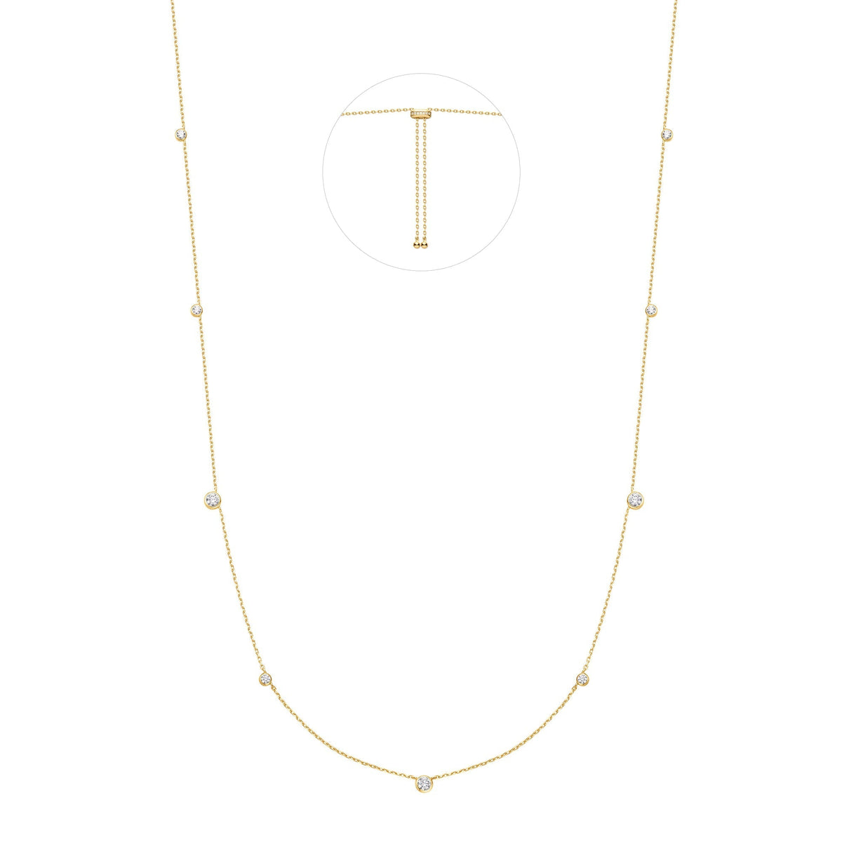 Ania Haie Gold Bezel Cubic Zirconia Station Necklace