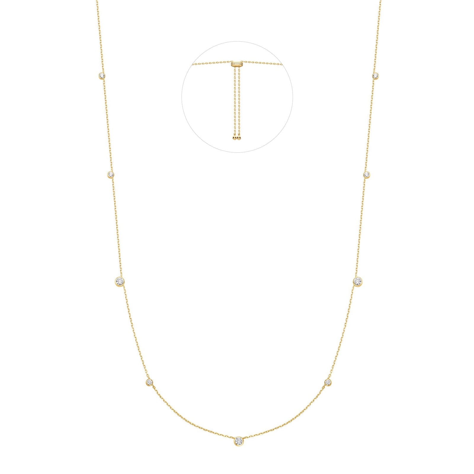 Ania Haie Gold Bezel Cubic Zirconia Station Necklace