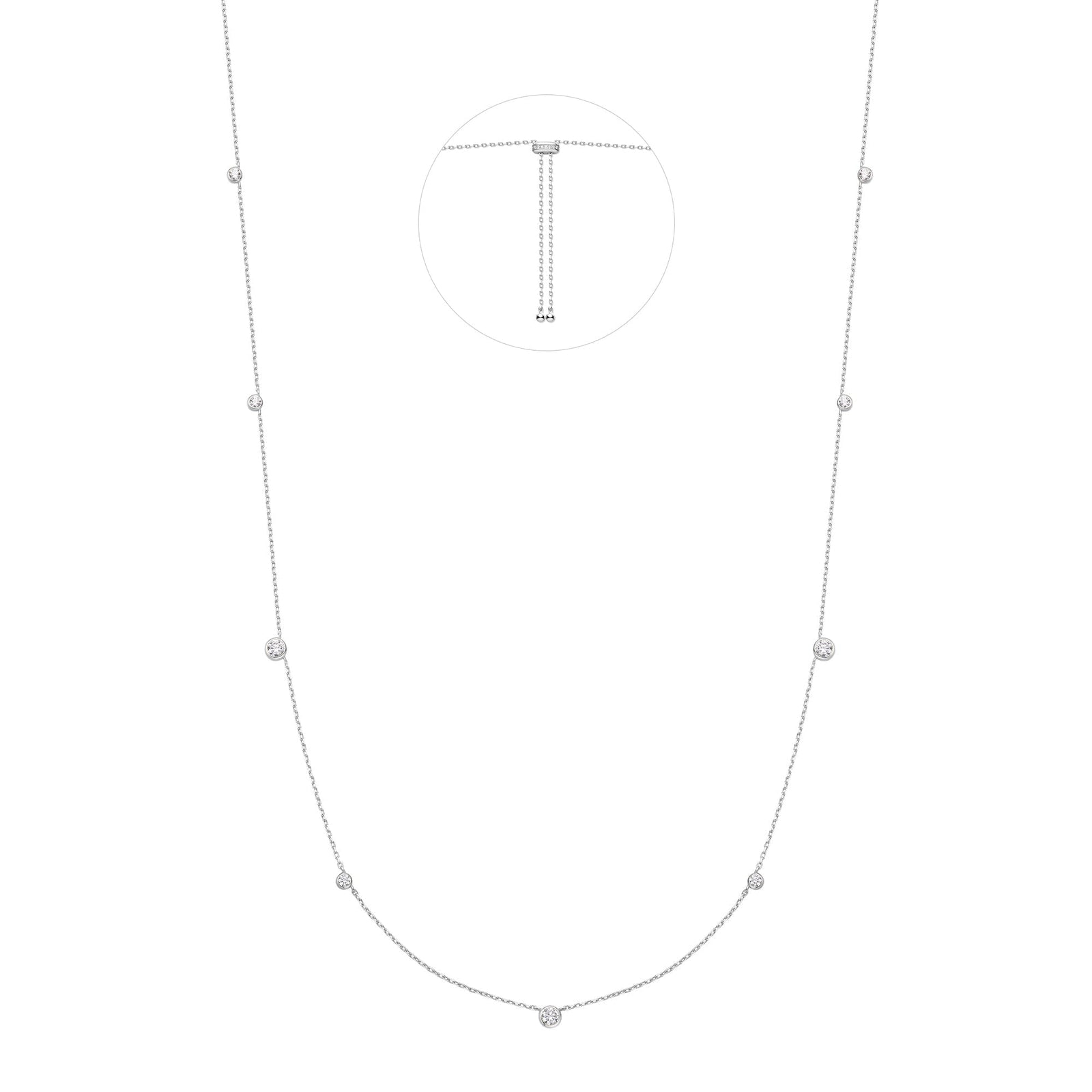 Ania Haie Silver Bezel Cubic Zirconia Station Necklace