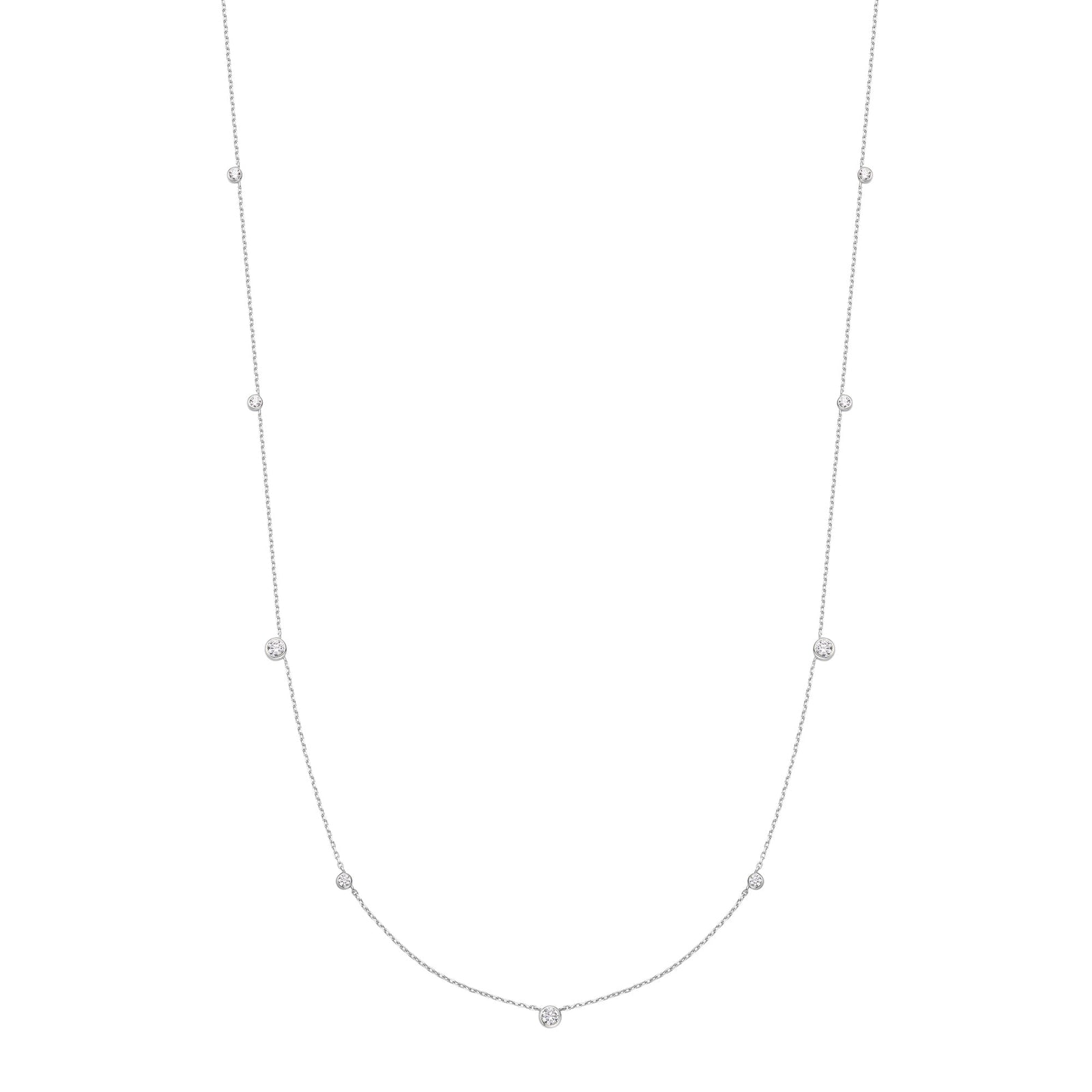 Ania Haie Silver Bezel Cubic Zirconia Station Necklace