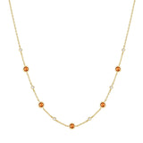 Gold Nano Gem Station Necklace