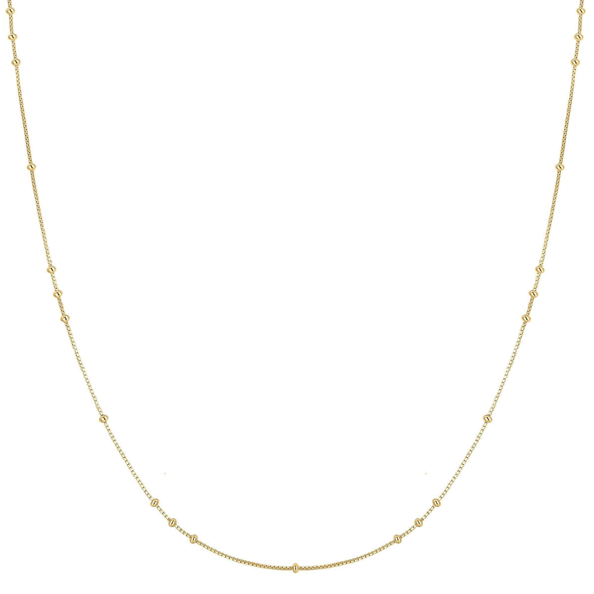 Gold Mini Bead Station Necklace