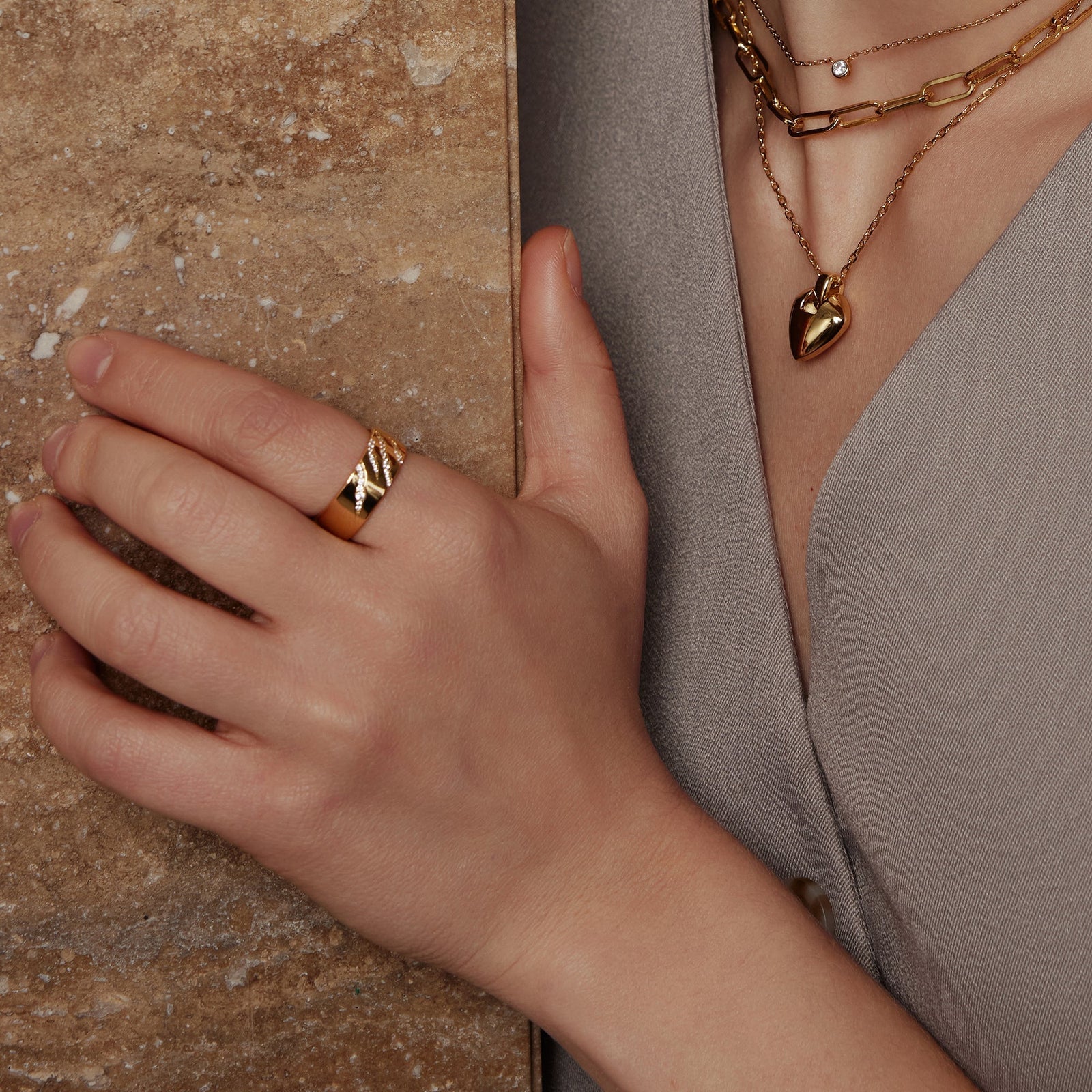 Ania Haie Gold Tiger Stripe Band