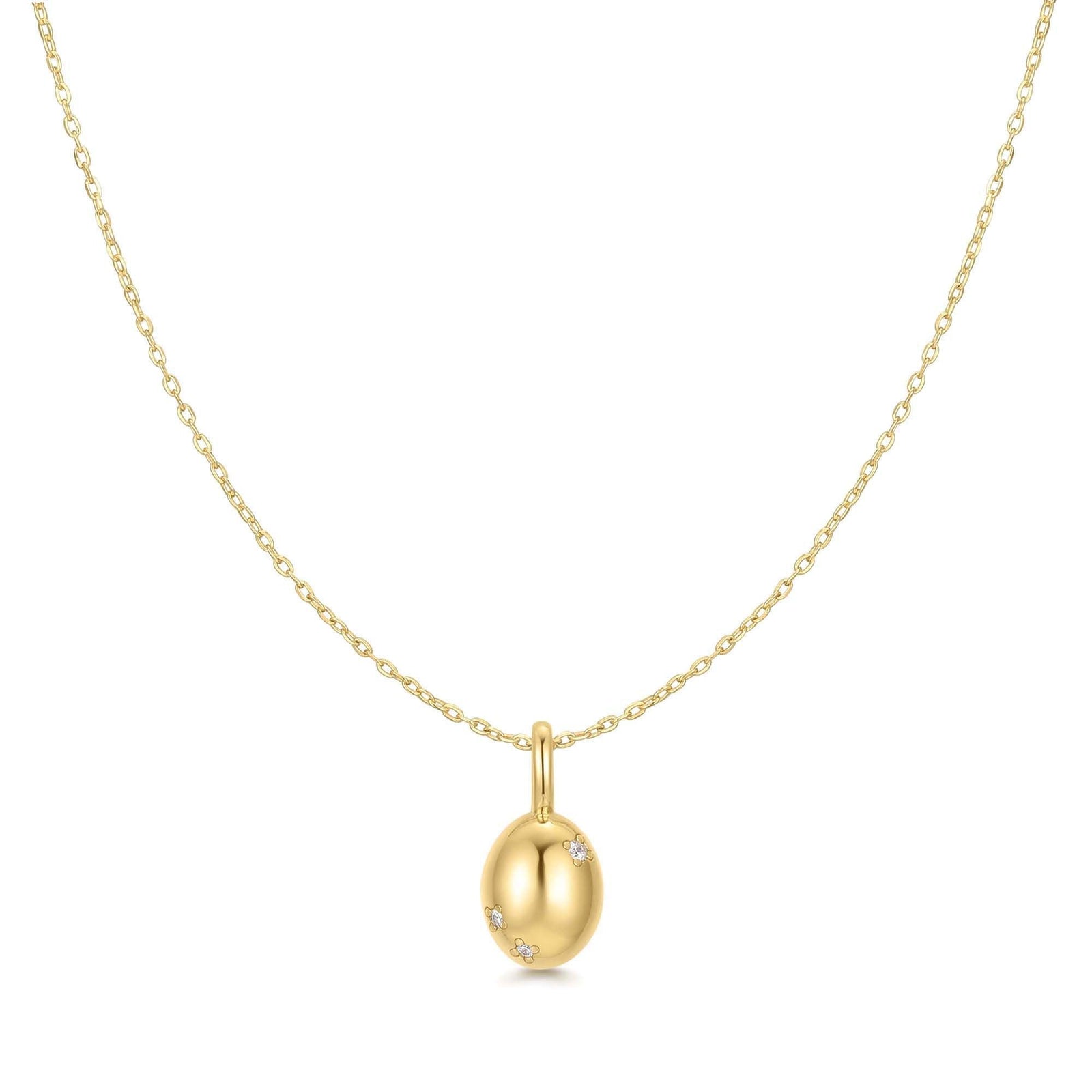 Ania Haie Gold Floral Oval Pendent Necklace
