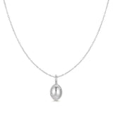 Ania Haie Silver Floral Oval Pendent Necklace