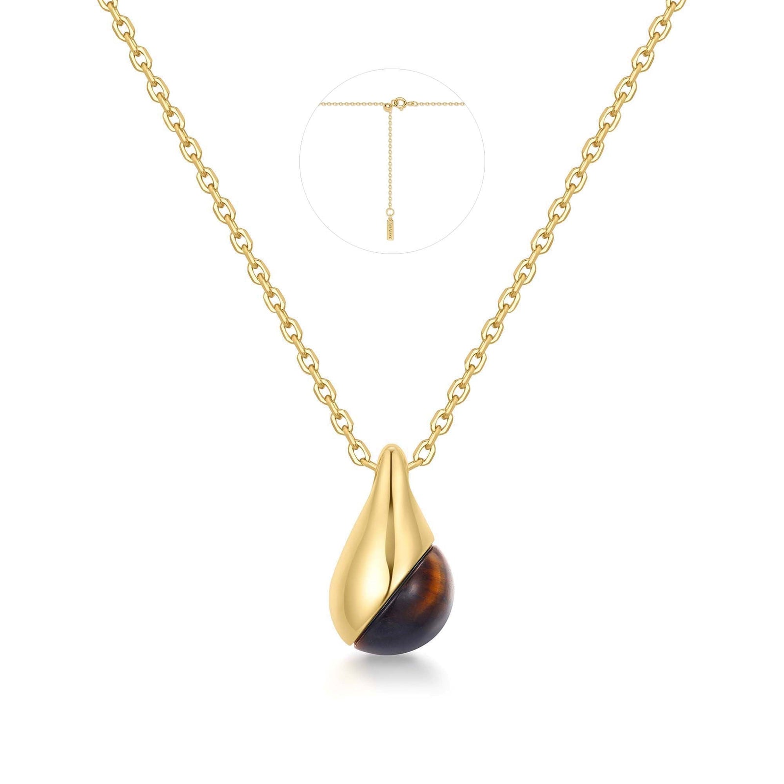 Ania Haie Gold Tiger Eye Droplet Pendant Necklace