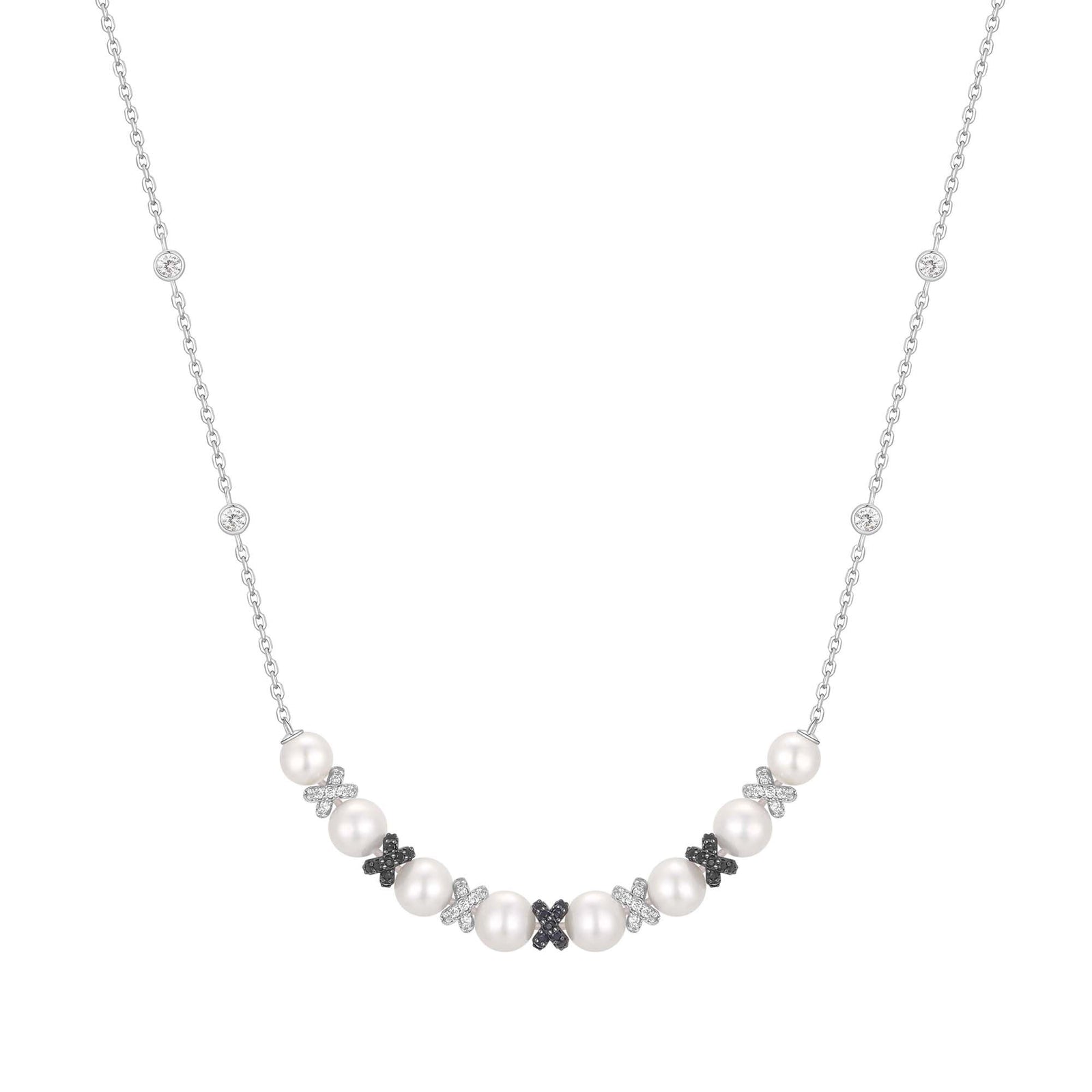 Ania Haie Two-Tone Sparkling Braided Shell Pearl Necklace