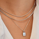 Ania Haie Silver Square Mother-of-Pearl Necklace
