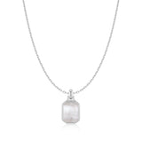Ania Haie Silver Square Mother-of-Pearl Necklace
