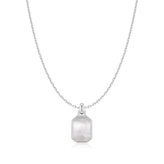 Ania Haie Silver Square Mother-of-Pearl Necklace