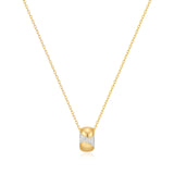 Ania Haie Gold Puffed Rivulet Pave Necklace