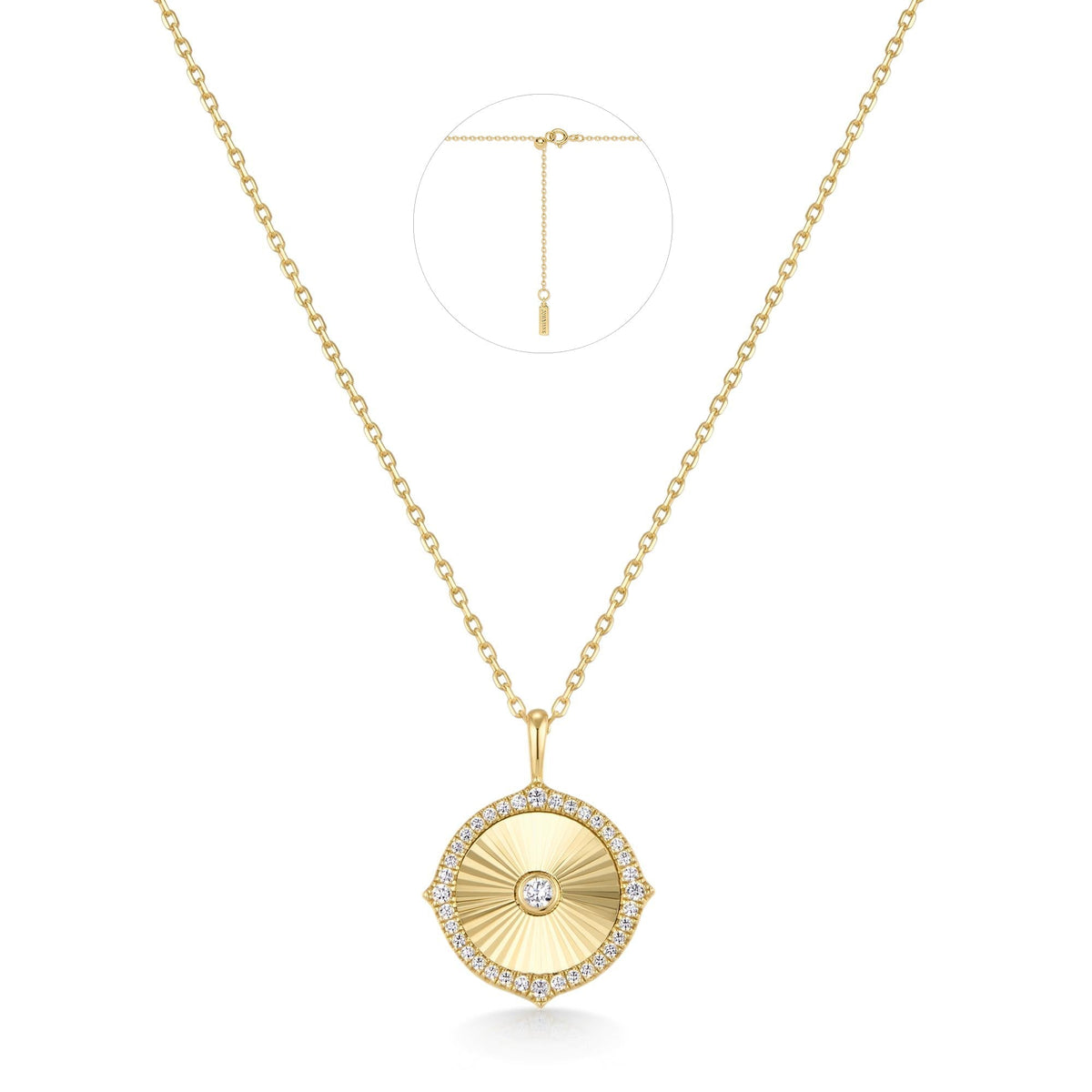 Ania Haie Gold Diamond-Cut Sunny Disc Necklace