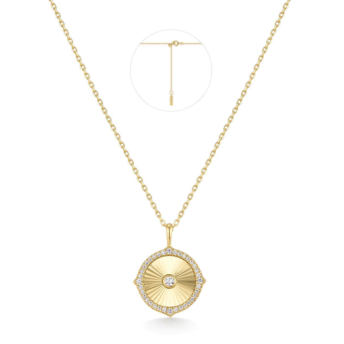 Ania Haie Gold Diamond-Cut Sunny Disc Necklace