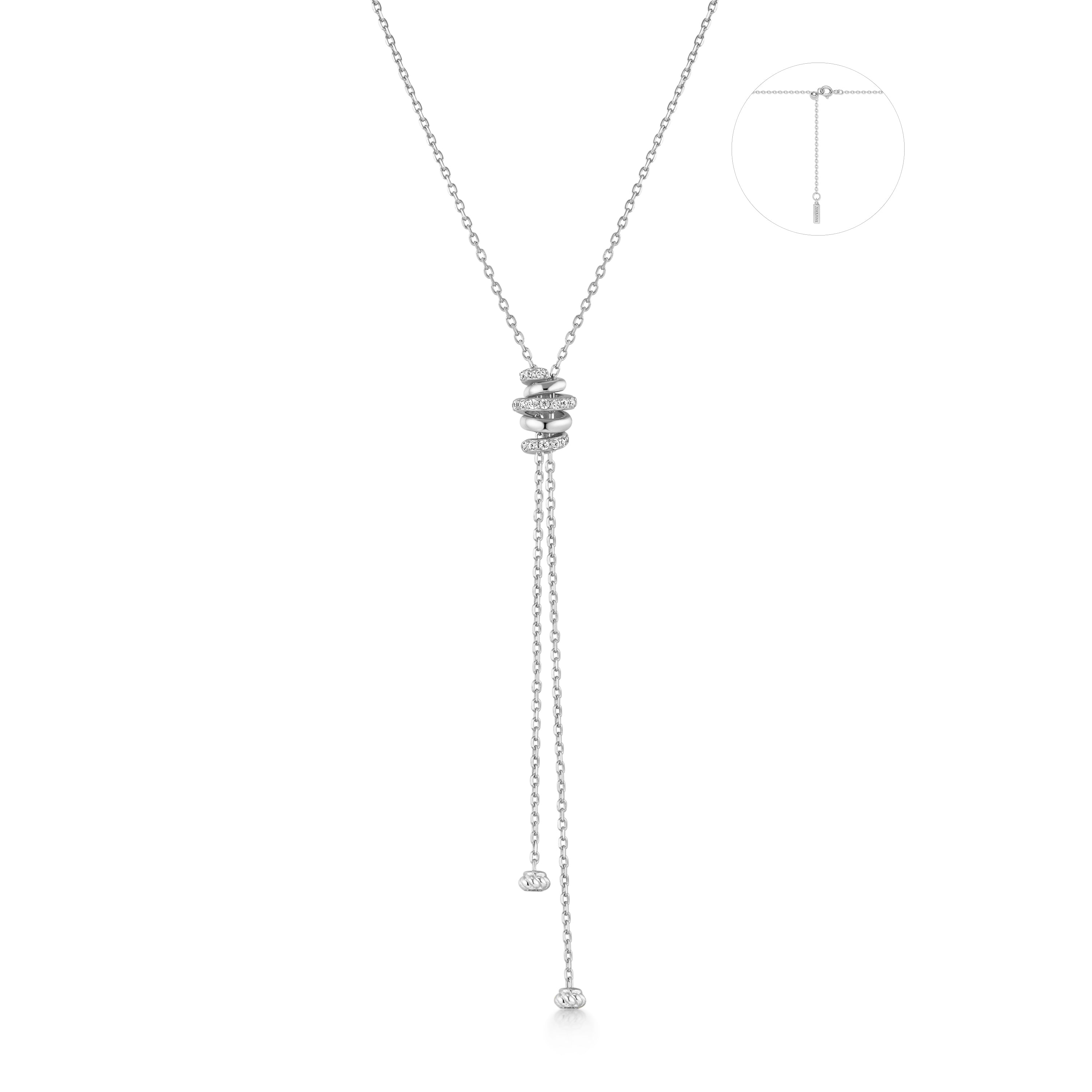 Ania Haie Silver Twisted Rope Lariat Necklace – Burrows Jewellers