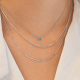 Ania Haie Silver Bezel-Set Lab-Created Turquoise Solitaire Necklace