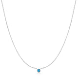 Ania Haie Silver Bezel-Set Lab-Created Turquoise Solitaire Necklace