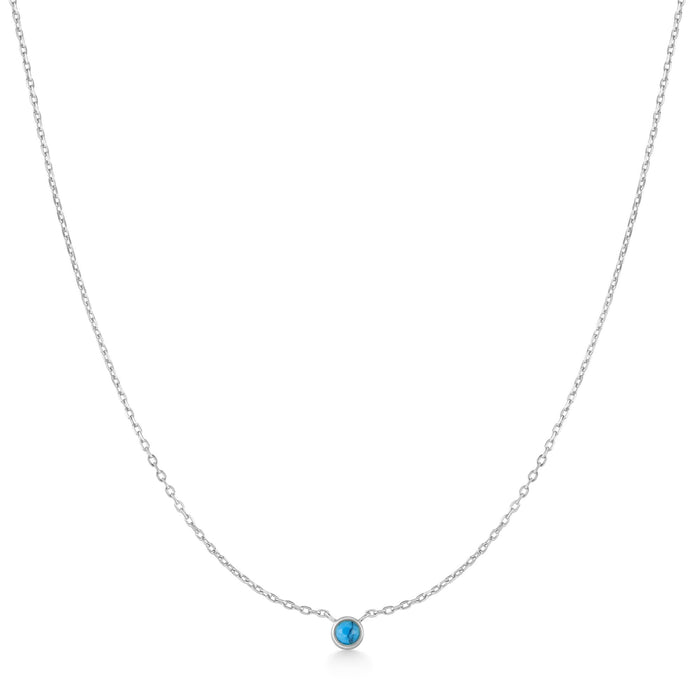 Ania Haie Silver Bezel-Set Lab-Created Turquoise Solitaire Necklace