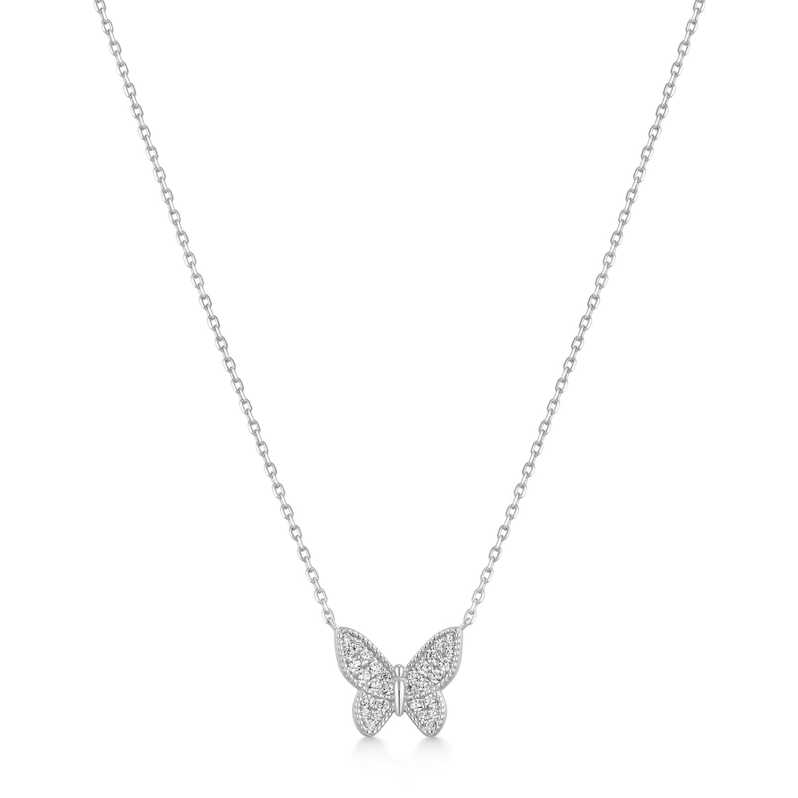 Ania Haie Silver Butterfly Pave Necklace