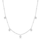 Ania Haie Silver Molten Bezel-Set Droplet Station Necklace
