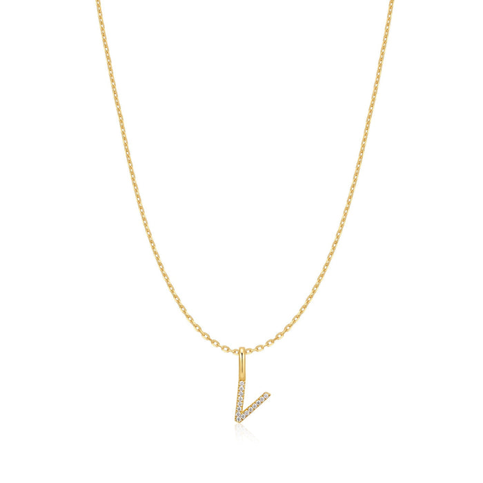 Ania Haie Gold Letter V Initial Necklace