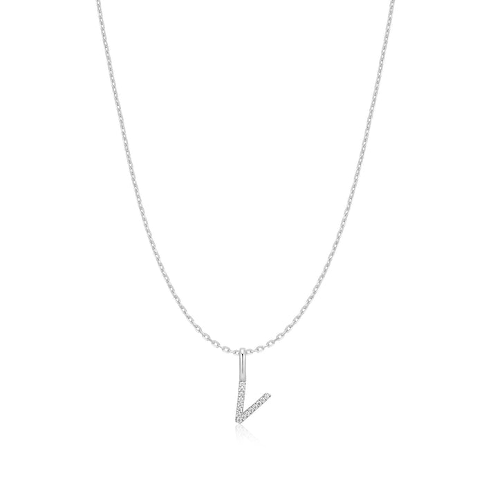 Ania Haie Silver Letter V Initial Necklace