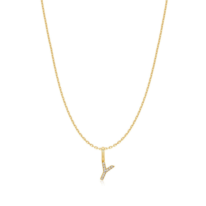 Ania Haie Gold Letter Y Initial Necklace