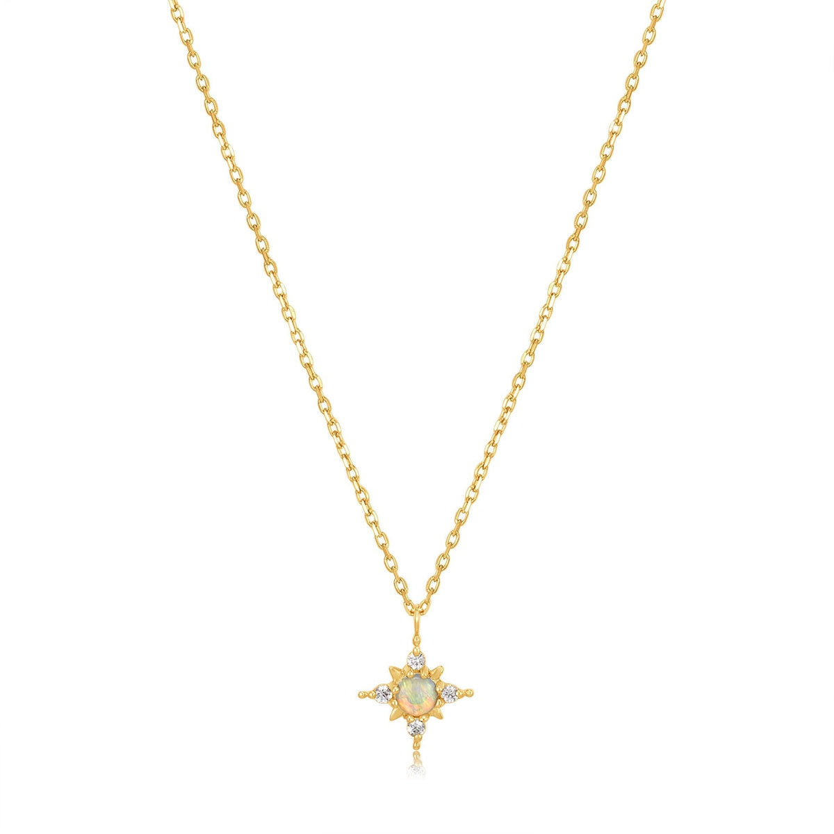 Ania Haie 14kt Gold Opal and White Sapphire Star Necklace