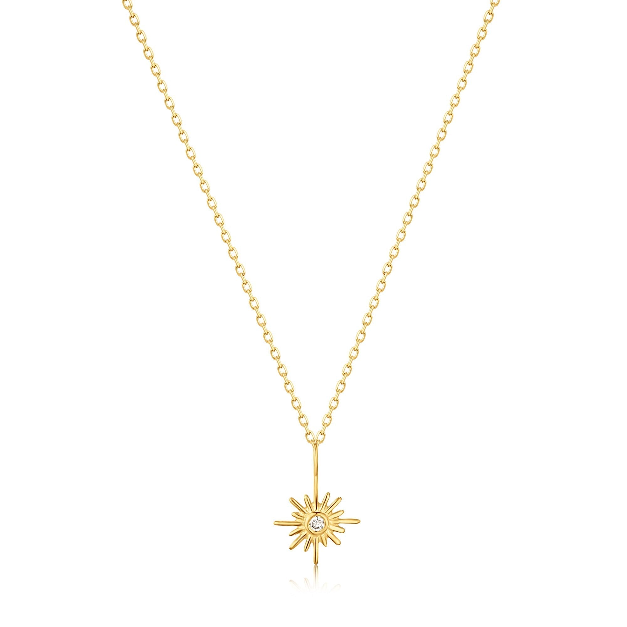 Ania Haie 14kt Gold Sunburst Natural Diamond Necklace