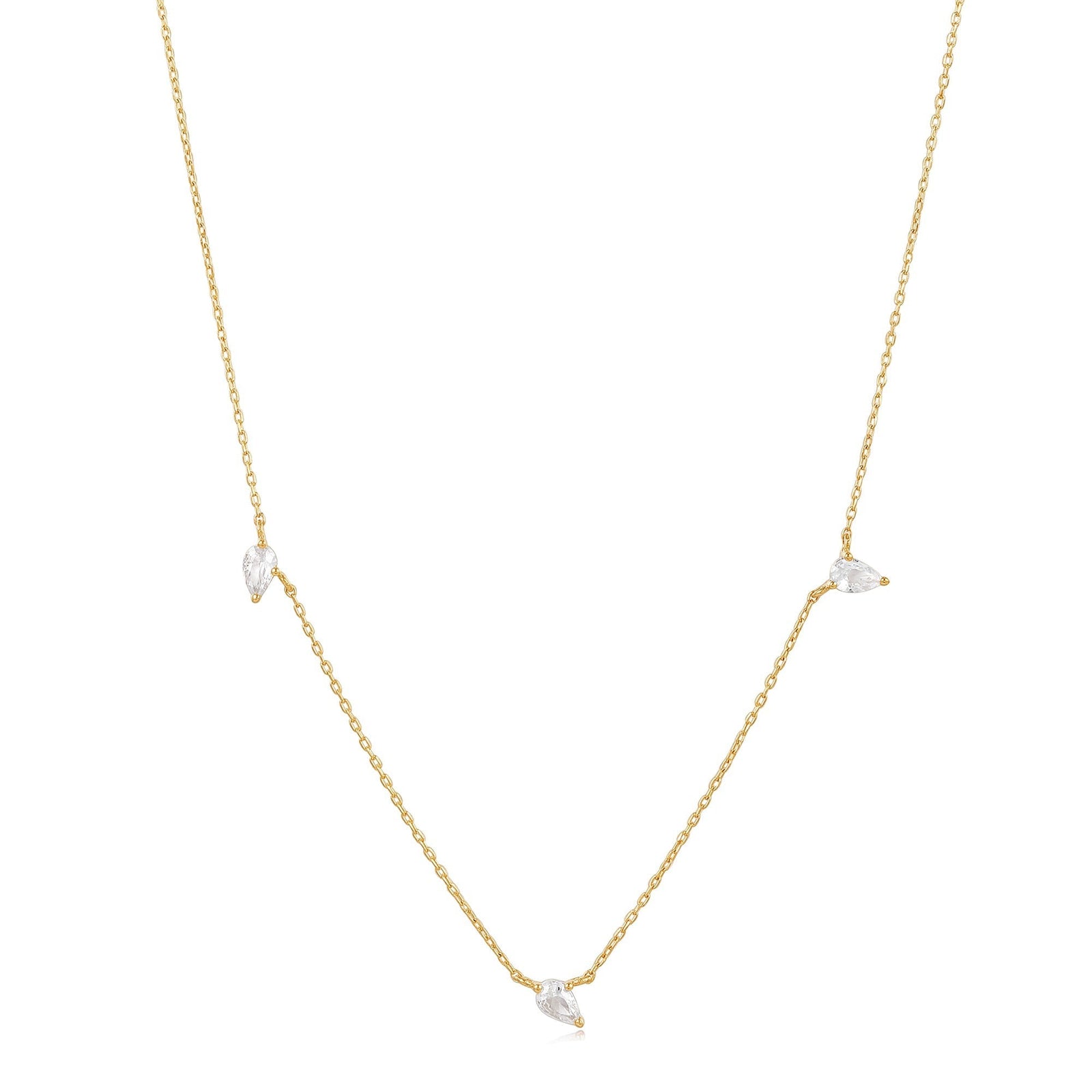 Ania Haie 14kt Gold White Sapphire Drop Necklace