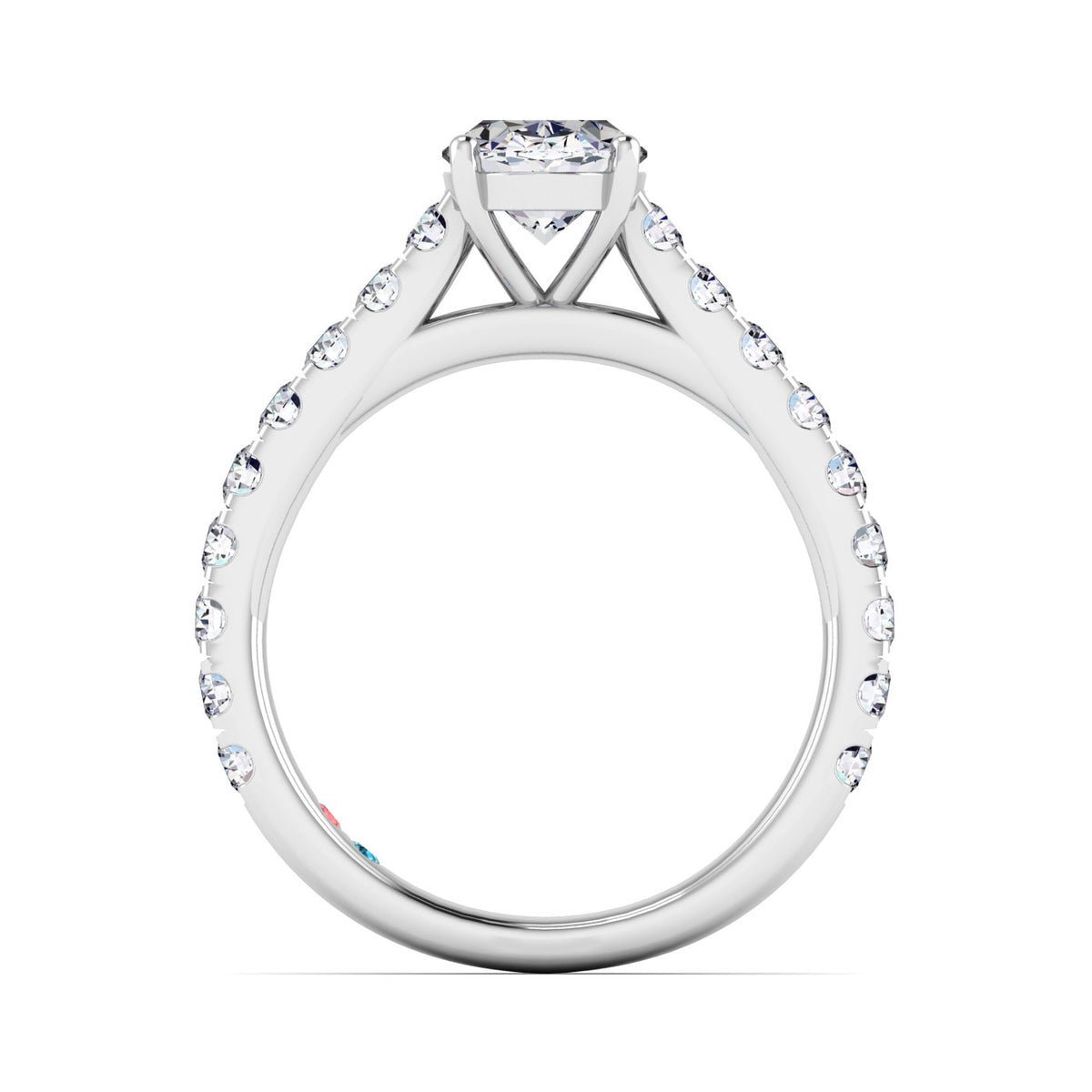 Lab Grown Diamond Pave Diamond Shank Ring