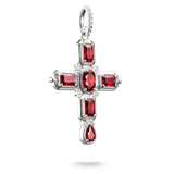 THOMAS SABO Cross Pendant with Red Zirconia Stones Silver