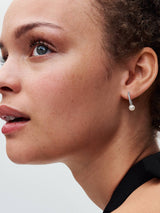 Pandora Treated Freshwater Cultured Pearl & Pavé Hoop Earrings