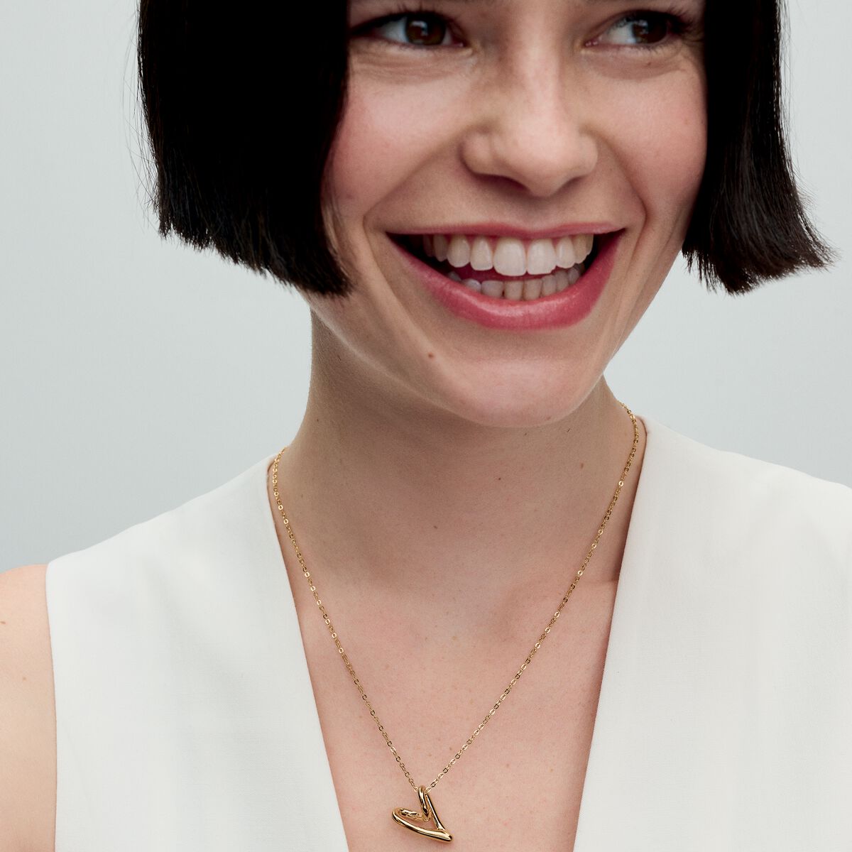 Organically Shaped Heart Pendant Necklace