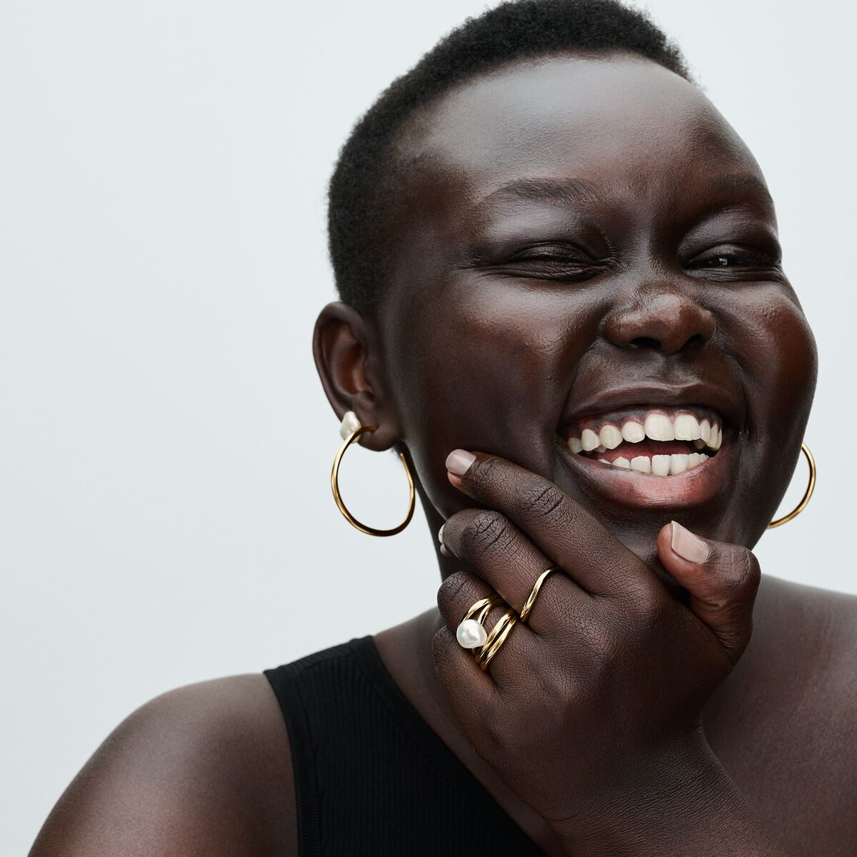 Organically Shaped 42 mm Open Hoop Earrings